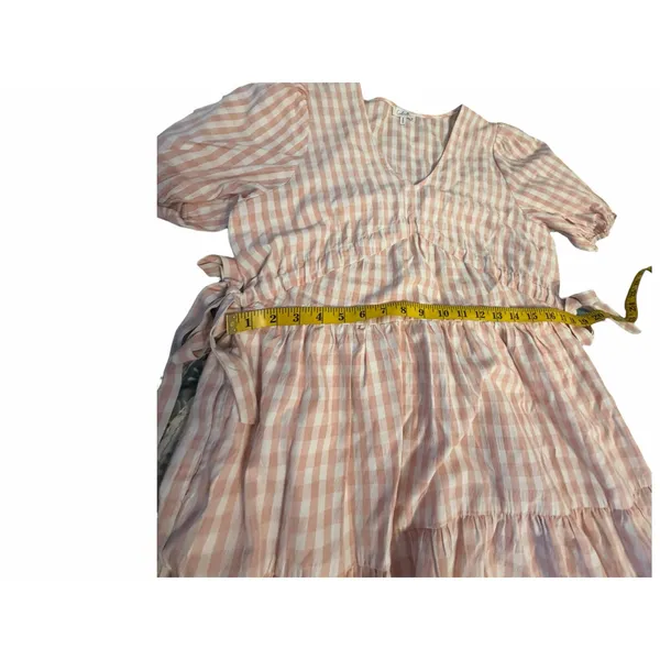 Calista Pink and White Gingham Dress - Size M - Image 6