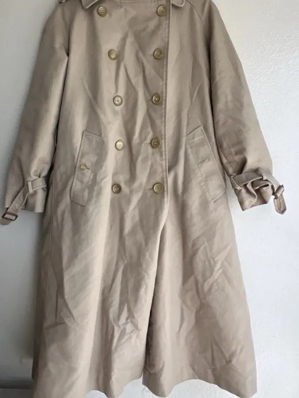vintage Sears Fashions double button trench coat in beige 1970’s Women’s Sz L - Image 7