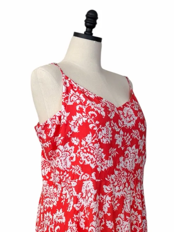 Gap Soft Cami Dress XXL V Neck Smocked Floral Red White NWT Sundress Casual - Image 6