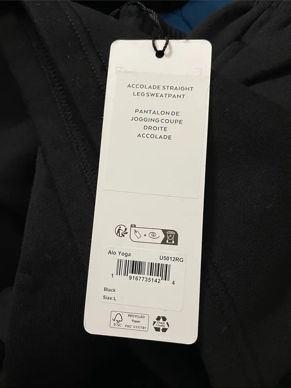 ALO Yoga NWT Accolade Straight Leg Sweatpants Black Size L Oversized - Image 9