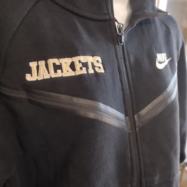 Nike Tech Black Full Zip Up Hoodie With Yellow Jackets Embroidered - Image 2
