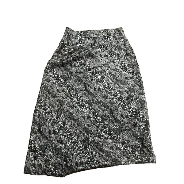 Free People Women's Midi Satin Slip Skirt Snake Skin Print Size 6 Gray - Image 2