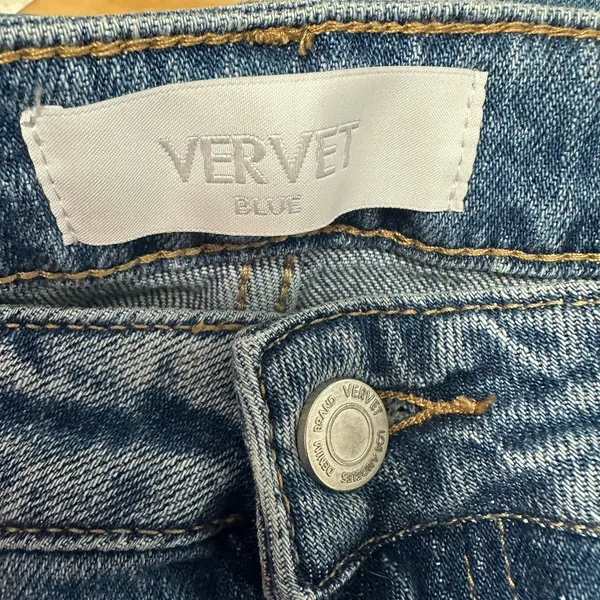 NEW Vervet Kate Barrel Leg Denim Jeans Women's Size 32 Blue Medium Wash - Image 5