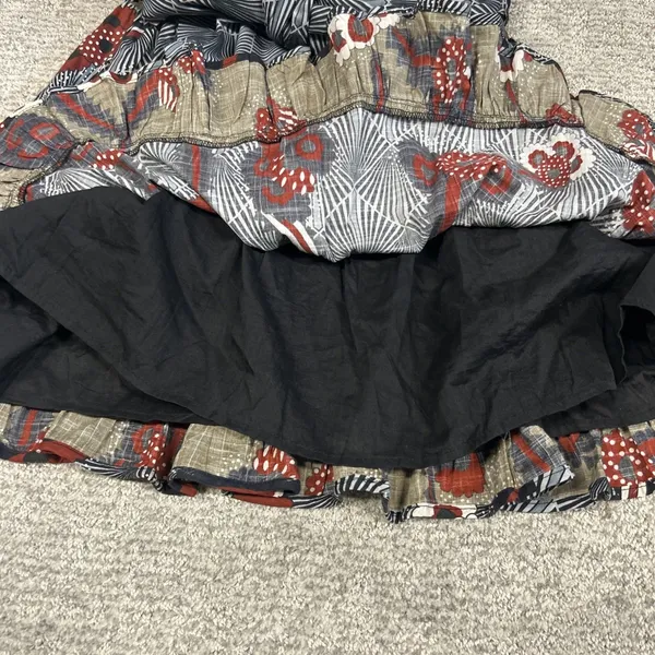 Anthropologie LET ME BE Belted Skirt Womens Small A-Line Cotton Mini Boho Lined - Image 5