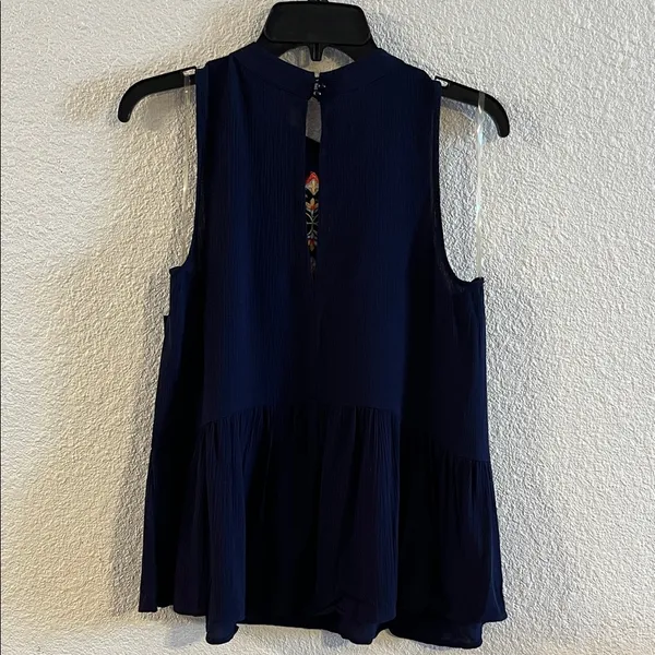 I.N. San Francisco Navy Embroidered Blouse - Image 6
