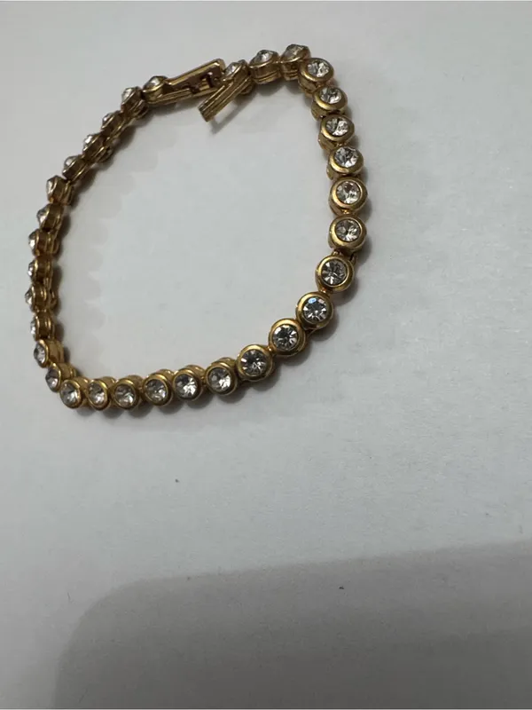 Avon Vintage Gold Crystal Tennis Bracelet - Women Jewelry - Image 4