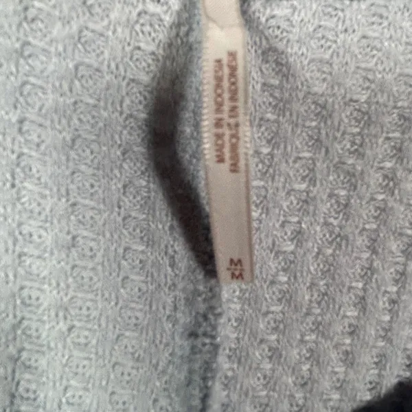 Free‎ People We The Free Waffle Knit Thermal Tunic Top Blue Grey Medium F-99 - Image 6