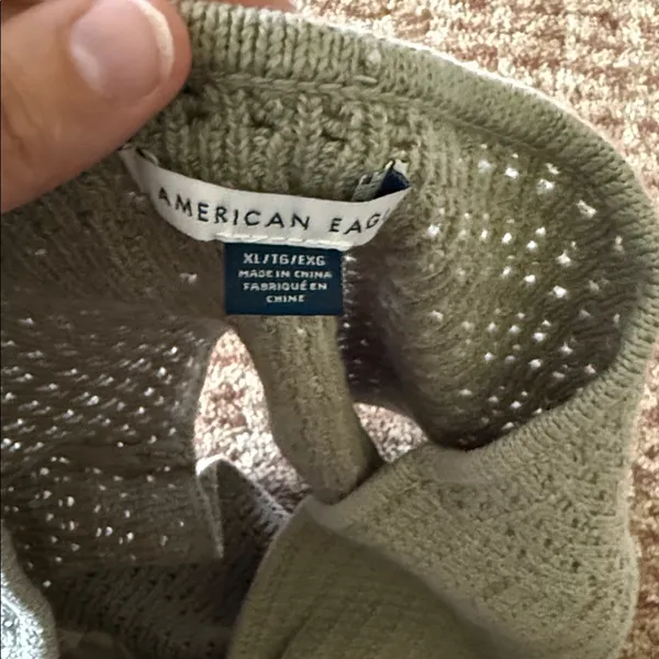 American Eagle Outfitters Sage Green Crochet Tube Top & Mini Skirt Set - Image 4