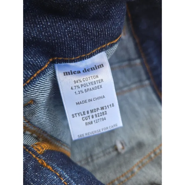 Mica Boutique Denim Wide Crop Super High size 28 Double Button Waist - Image 12