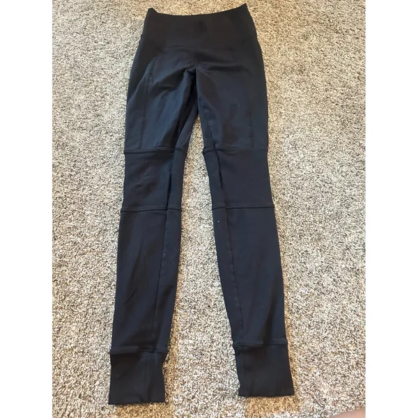 Alo Yoga Avenue High Waist Moto Ribbed‎ Leggings Black Small W5541R - Image 4