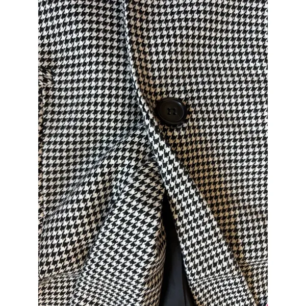 NWT‎ Catherine Malandrino Blazer Size 2 Black White Houndstooth Professional - Image 5