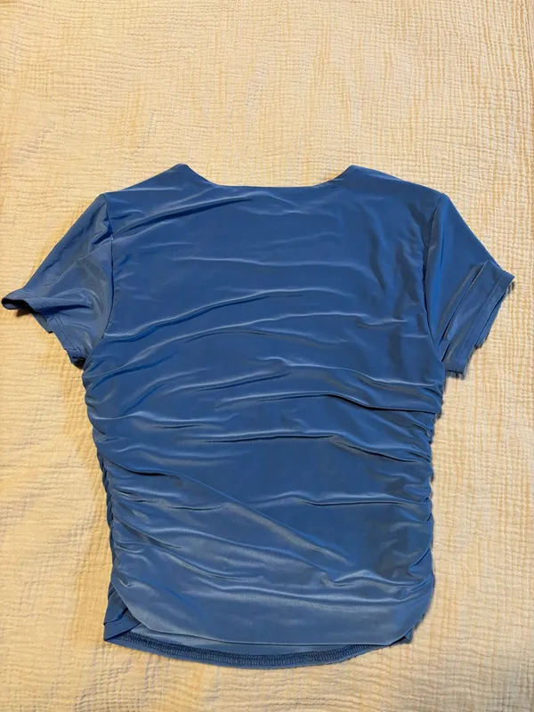 Blue silk double lined tee - Image 2