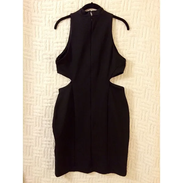 Topshop Cut Out Mini Dress Party Clubbing Large Black LBD US 12 - Image 5