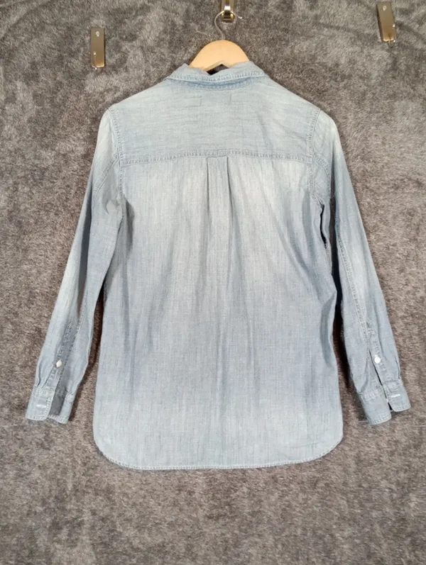Madewell Womens Chambray Denium Shirt Wash Button Cotton Western Rodeo S - Image 5