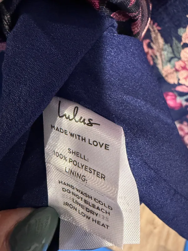 Lulus Attractive Essence Navy Floral Jacquard Midi Dress Pockets Size L NWT - Image 9