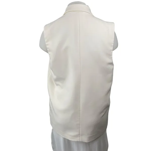 Abercrombie & Fitch White Notched Collar Sleeveless Vest Blazer Coat Jacket M - Image 4