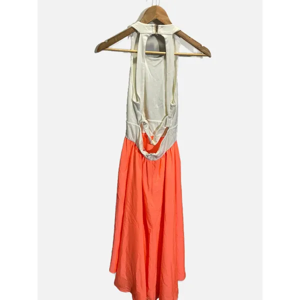 Hutch Hi-Low Dress Womens Small White‎ Coral Open Back Colorblock Summer Wedding - Image 3