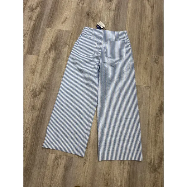 Miou Muse Blue White Striped High Rise Wide Leg Pants New Size Medium - Image 4