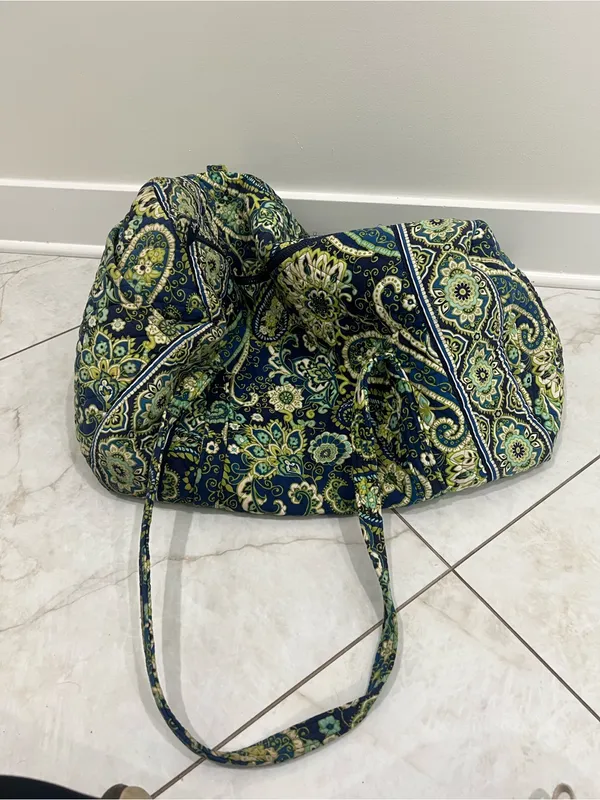 FLAWED Vera Bradley Rythm & Blue Paisley Print Travel Bag - Image 3