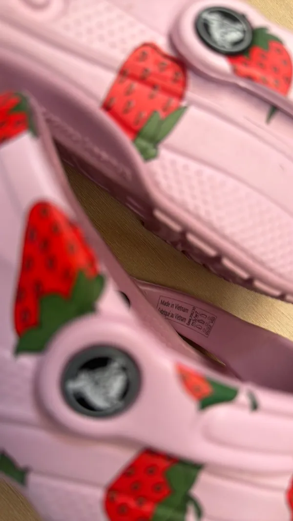 Baya Seasonal Strawberry Printed Crocs in Ballet Pink - Image 3