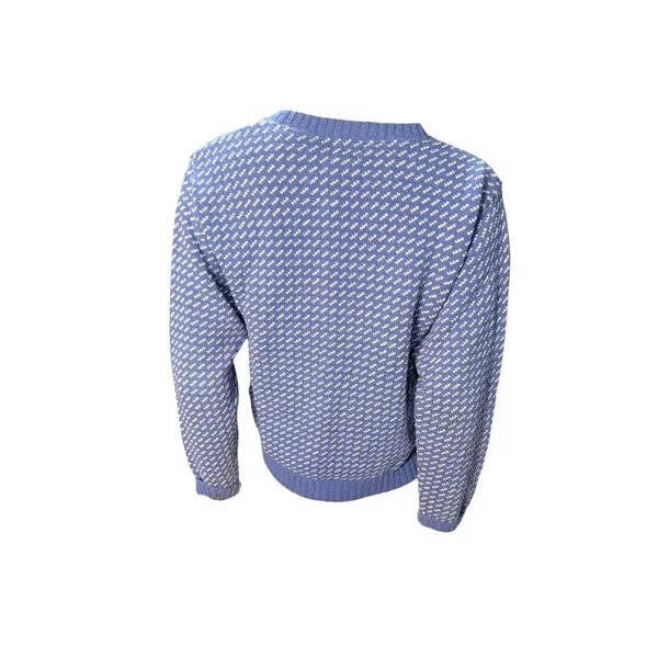 Vintage ALPS knit sweater Womens Blue‎ White Geometric Crewneck Medium - Image 2