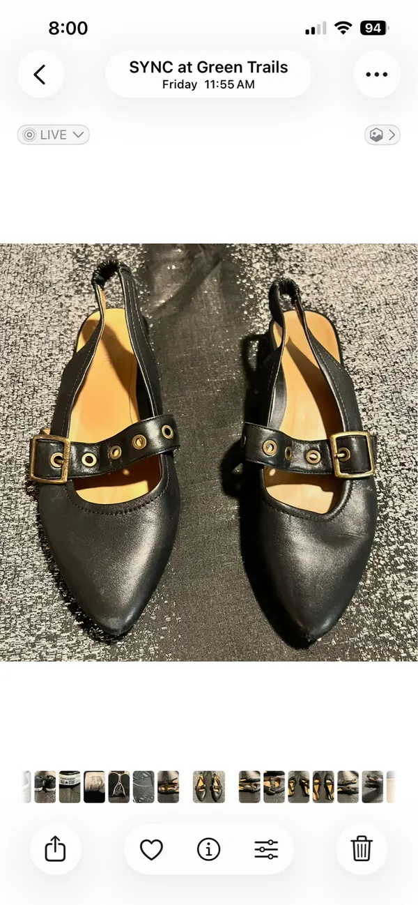 Womens sz 8.5 Vionic Elena Black Pointed Toe Slingback Mary Jane Flats - Image 3