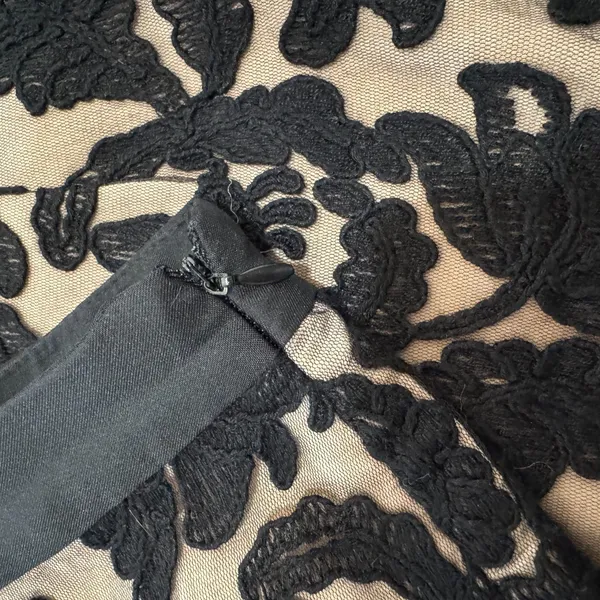 English Factory Black Embroidered Illusion Mini Pencil Skirt Size Small New NWT - Image 4