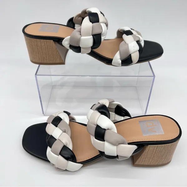DV by Dolce Vita Sully Black and White Braided Sandals - Image 2