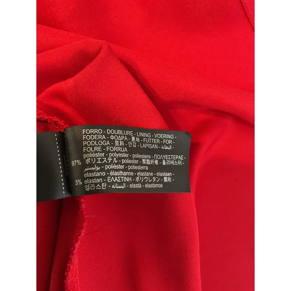 Zara Red Satin Maxi Dress XS Draped Neck Ruched Waist Sleeveless Evening Gown - Image 6