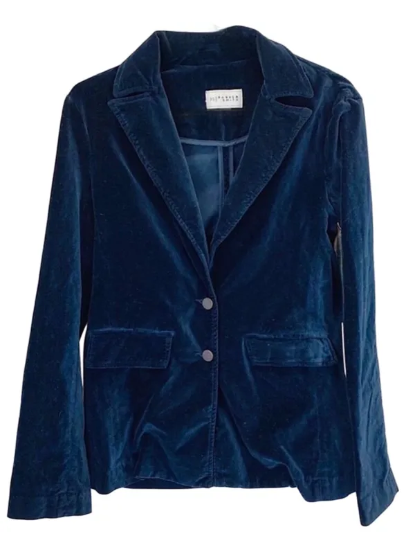 PARKER SMITH Women’s Sleek Navy Blue Versatile Velvet Blazer with Pockets Sz SM - Image 6