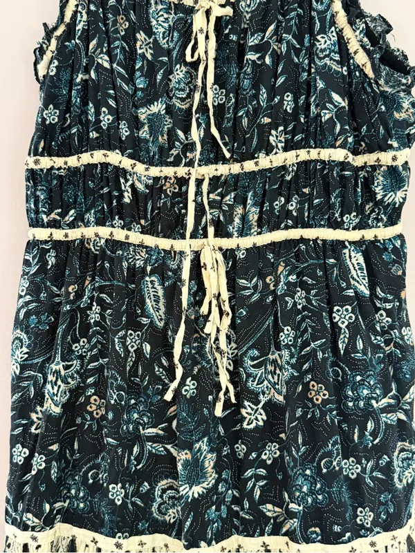 CHRISTIAN LACROIX Floral Green Tiered Maxi Dress Sz M - Image 4