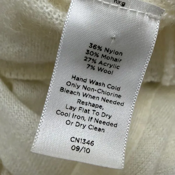 Talbots‎ Wool Mohair Lightweight Cardigan Sweater Sz S Ivory Old Money Classic - Image 5