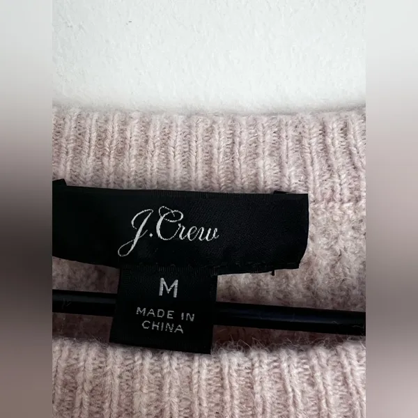 J.Crew beige crewneck sweater Merino Wool Alpaca blend M - Image 3