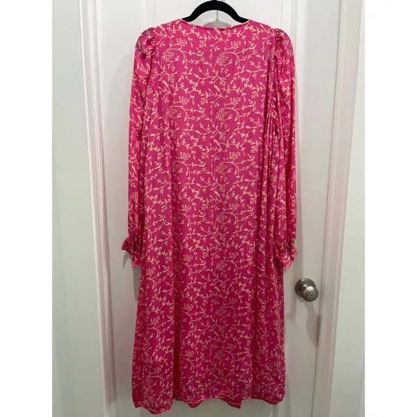 Sézane Fuchsia Nilla V-Neck Tent Dress Sz 40 US 8 - Image 8