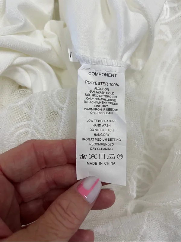 New with tags Wicked AF White Sheer Dress with Embroidered Trim Size M - Image 6