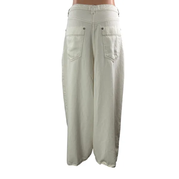 Free People We The Free Old West Slouchy White Wide Leg Baggy Denim Jeans Sz 30 - Image 3