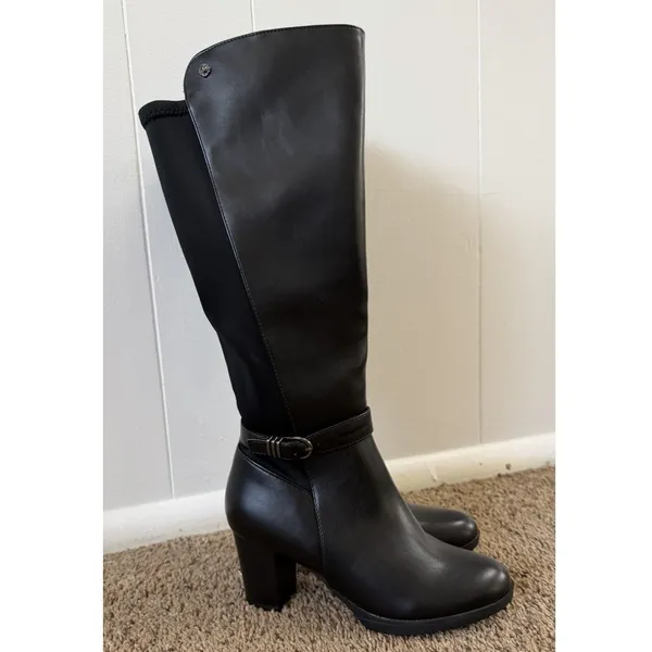 NWT Anne Klein Rissa Knee High Boots 7 Black Block Heel Riding Women - Image 3