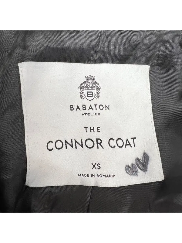Babaton Connor Button-up Wrap Coat Funnel Neck Size XS Gray Wool-Blend Belted - Image 8