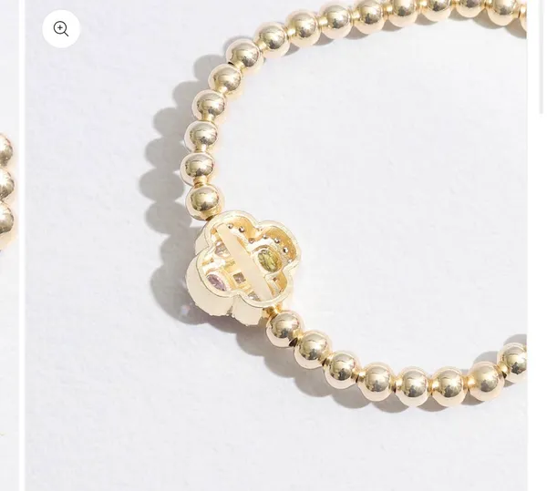 Multicolor Cross Beaded Gold Tone Bracelet - Image 3