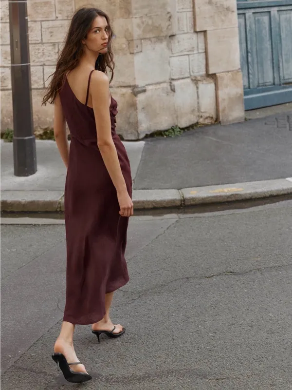Nwt Zara Asymmetric 100% Linen Midi Dress Size Xs - Image 10