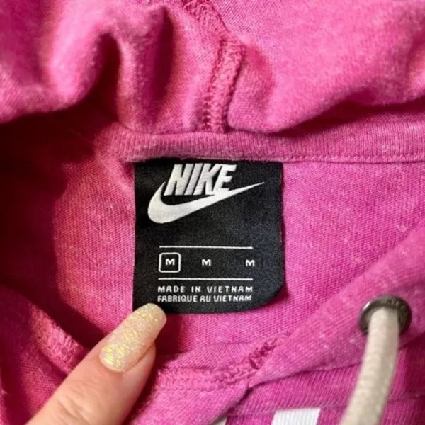 Nike Pink Vintage Logo Hoodie Sweatshirt Pullover Medium - Image 8