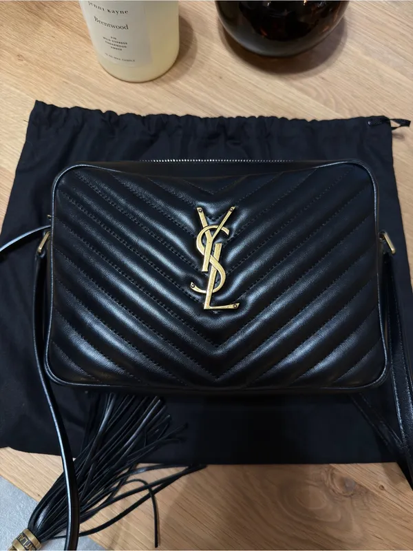 Saint Laurent Lou Black YSL Camera Bag with Tassel Crossbody - Image 4
