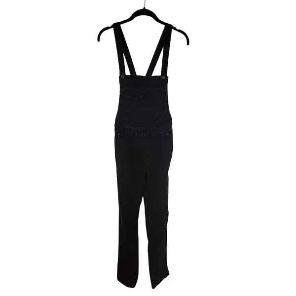 Free People Overalls Womens Size 24 Washed Black Denim Skinny Leg Bib - Image 6