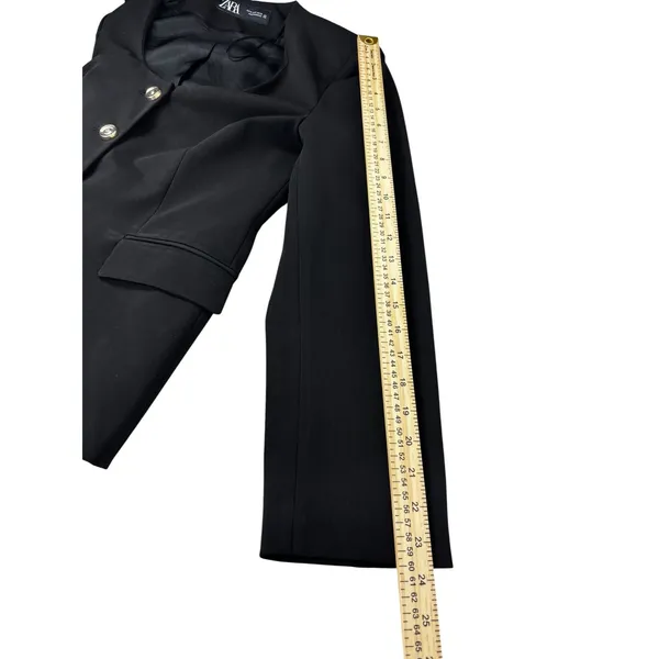 ZARA Black Blazer Dress Jacket Coat Medium M Morocco Comfort Suit - Image 5
