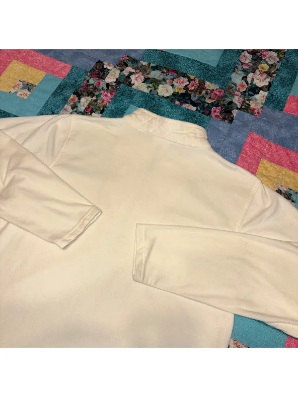 L.L. Bean Girls XL 18-20 Ultra Soft Cream Quilted Quarter-Zip Pullover Fleece - Image 5
