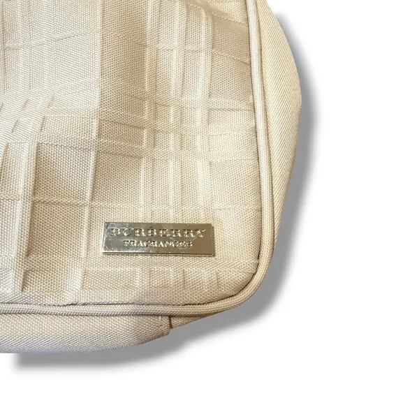Burberry Adora Zip Cosmetic Bag Beige Plaid Texture‎ Travel Case - Image 2