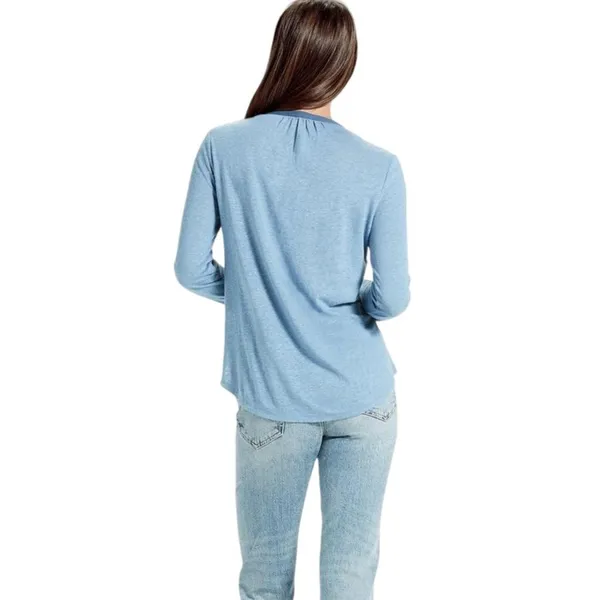 Lucky Brand | M | Linen Peasant Boho Pintuck Hidden Button Up Top Blouse Shirt - Image 3