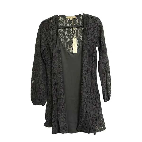 Lovestitch Black Love Letter Lace Mini Dress size Small NWT - Image 8