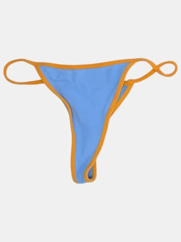 Frankies Bikinis Harmony Thong Bikini Bottom - Bluebird - Blue & Orange - Large - Image 3