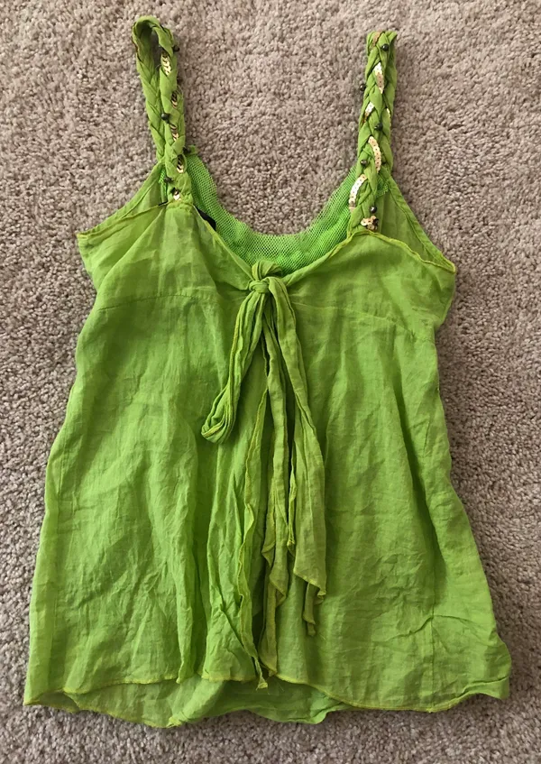 Vintage neon green strap top - Image 2